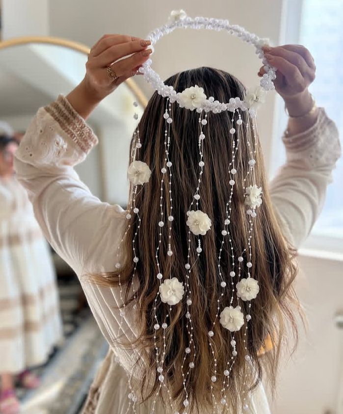 Golden Metal Pearl Stone Hair Claw Clip 